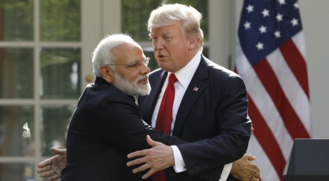modi trump embrace